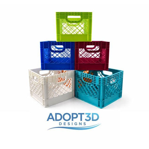 Mini Milk Crate Organizer | 3D Printed Storage Crate | Desk Organizer | Mini Crate Decor