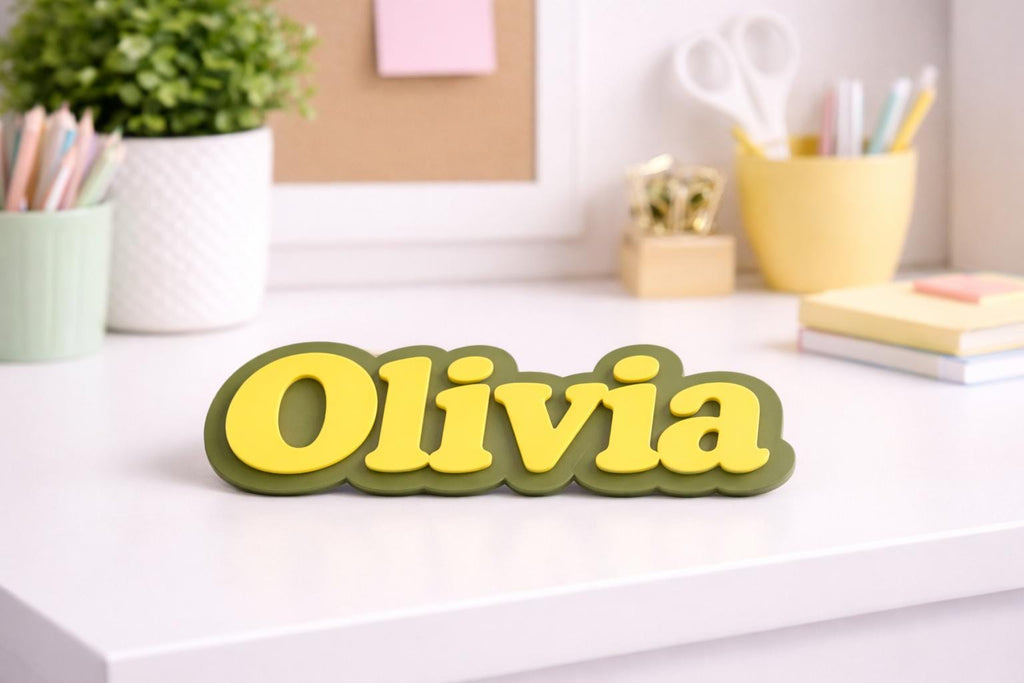 Personalized Girl's 3D Name Sign | Custom Nursery Wall Decor | Baby Shower Gift