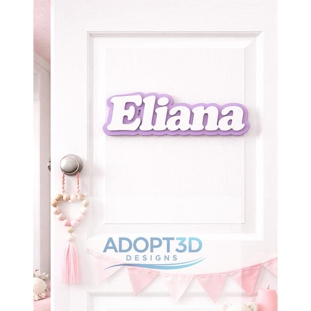 Personalized Girl's 3D Name Sign | Custom Nursery Wall Decor | Baby Shower Gift