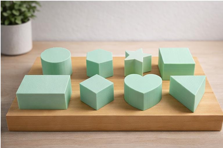 Montessori Shape Sorting Blocks | Geometric Learning Toy for Toddlers