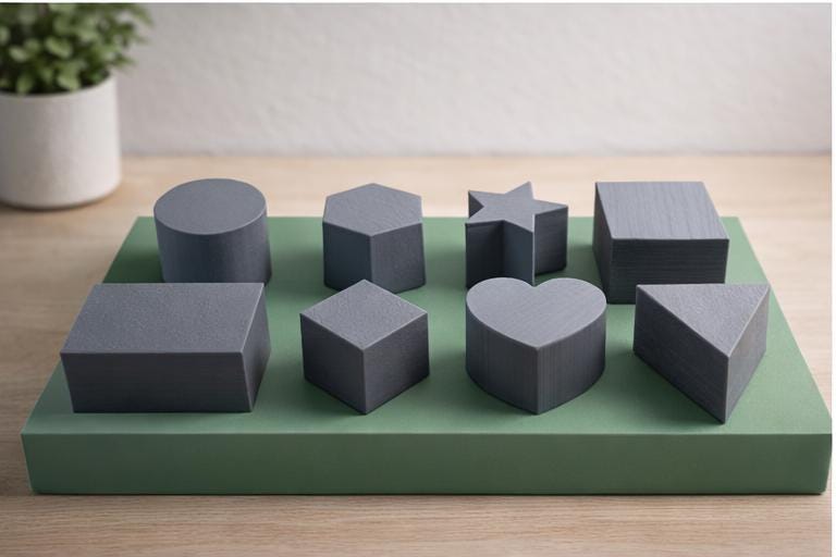 Montessori Shape Sorting Blocks | Geometric Learning Toy for Toddlers