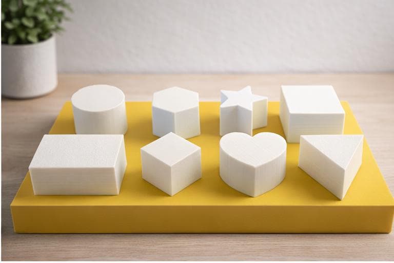 Montessori Shape Sorting Blocks | Geometric Learning Toy for Toddlers