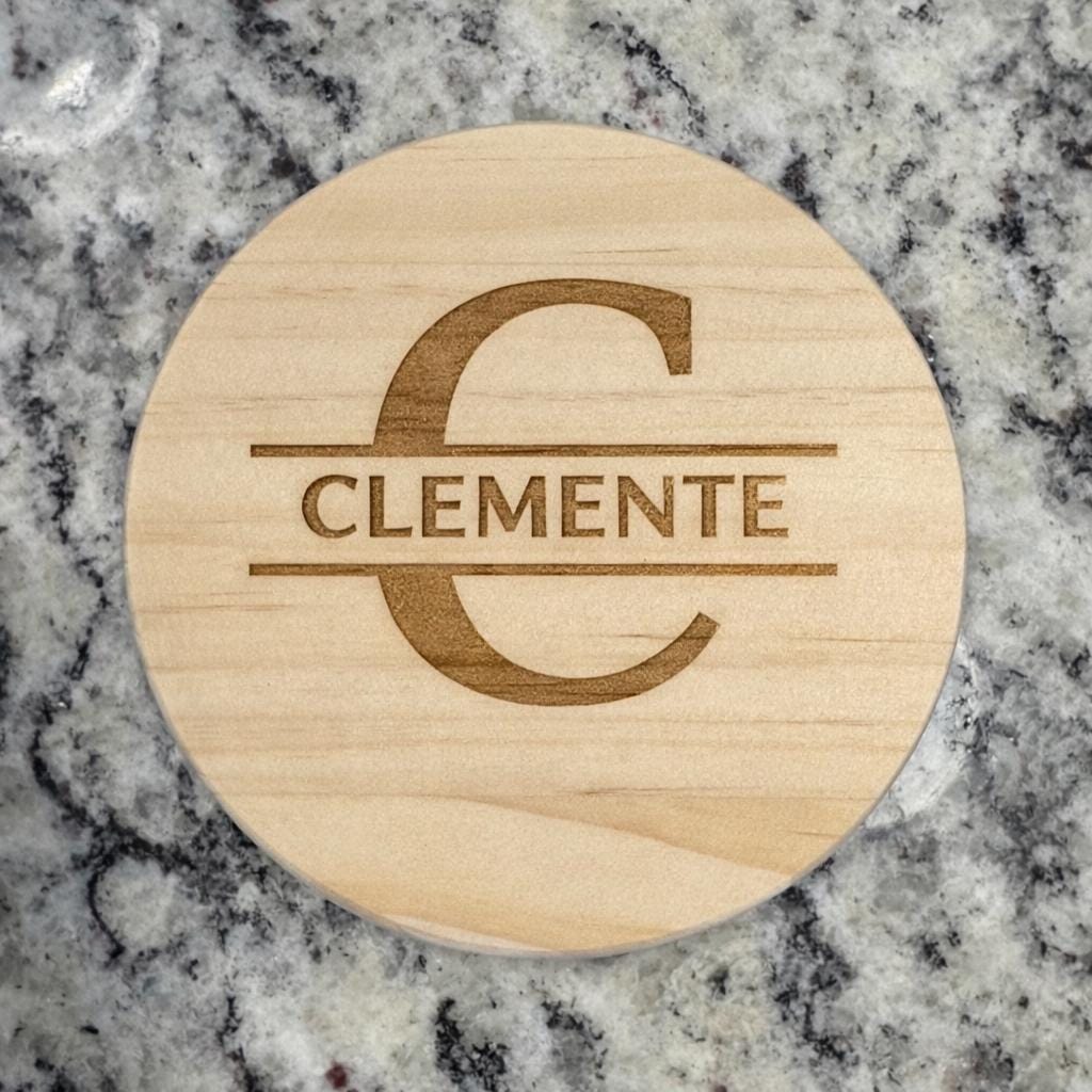 Personalized Wood Coasters | Custom Engraved Coasters | Name Initial Coasters | Housewarming Gift